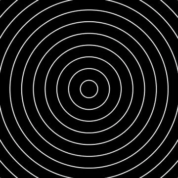 Concentric circles pattern. Abstract monochrome, geometric illustration. Stock Illustration