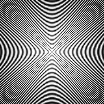 Concentric circles pattern. Abstract monochrome, geometric illustration. Stock Illustration