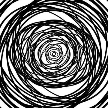 Concentric circles pattern. Abstract monochrome, geometric illustration. Stock Illustration