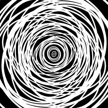 Concentric circles pattern. Abstract monochrome, geometric illustration. Stock Illustration