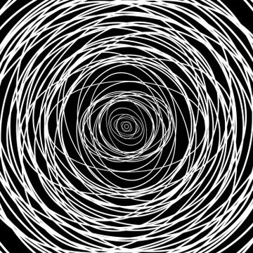 Concentric circles pattern. Abstract monochrome, geometric illustration. Stock Illustration