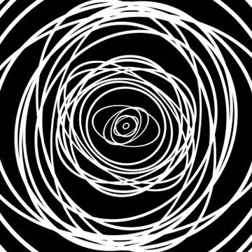 Concentric circles pattern. Abstract monochrome, geometric illustration. Stock Illustration