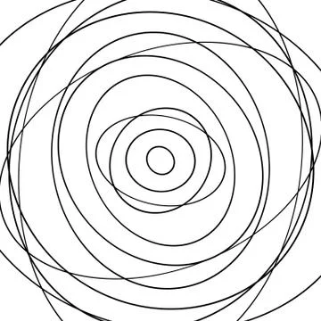 Concentric circles pattern. Abstract monochrome, geometric illustration. Stockillustratie