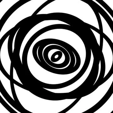 Concentric circles pattern. Abstract monochrome, geometric illustration. 스톡 일러스트