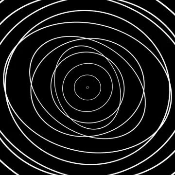 Concentric circles pattern. Abstract monochrome, geometric illustration. Stock Illustration