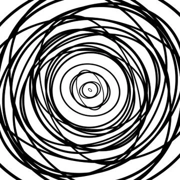 Concentric circles pattern. Abstract monochrome, geometric illustration. Stock Illustration