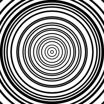 Concentric circles pattern. Abstract monochrome, geometric illustration. イラスト素材
