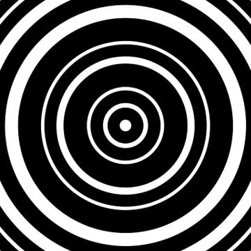 Concentric circles pattern. Abstract monochrome, geometric illustration. Stock Illustration