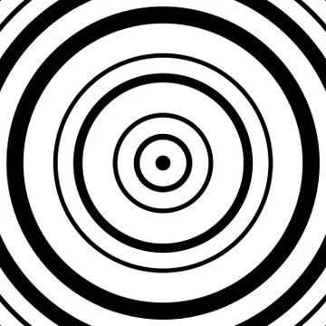 Concentric circles pattern. Abstract monochrome, geometric illustration. Stock Illustration