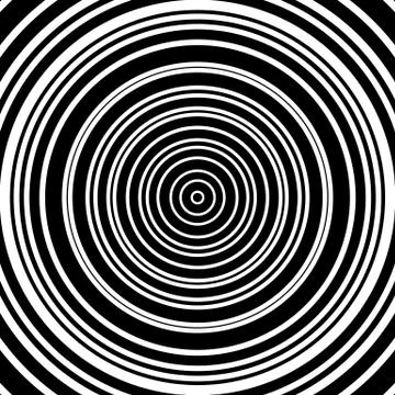 Concentric circles pattern. Abstract monochrome, geometric illustration. 库存插图