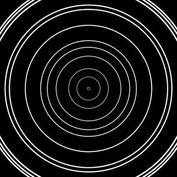 Concentric circles pattern. Abstract monochrome, geometric illustration. Stock Illustration