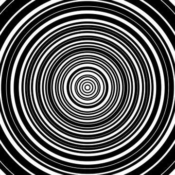Concentric circles pattern. Abstract monochrome, geometric illustration. Stock Illustration