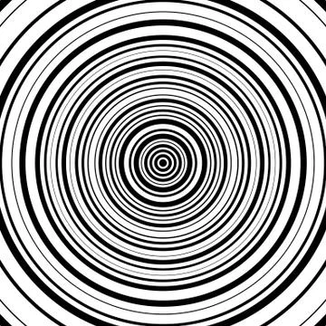 Concentric circles pattern. Abstract monochrome, geometric illustration. Stock Illustration