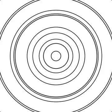 Concentric circles pattern. Abstract monochrome, geometric illustration. Stock Illustration
