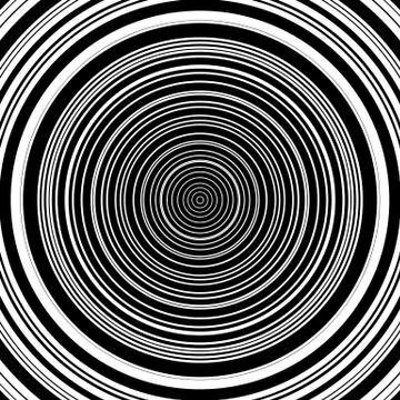 Concentric circles pattern. Abstract monochrome, geometric illustration. 库存插图