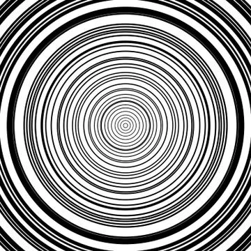 Concentric circles pattern. Abstract monochrome, geometric illustration. Stock Illustration