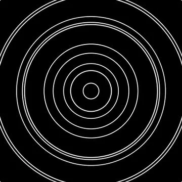 Concentric circles pattern. Abstract monochrome, geometric illustration. Stock Illustration
