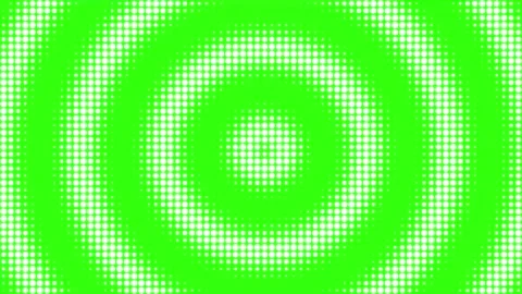 Concentric circles pattern formed by white dots on a bright green background 動画素材 345743838