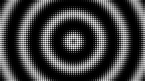 Concentric Circles Pattern Formed by White Dots on Black 動画素材 346136698