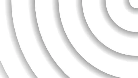 Concentric circles pattern with gray shadows on white background Stock Illustration