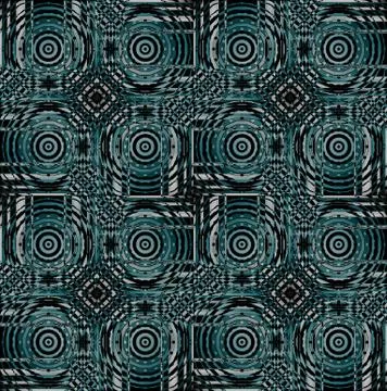 Concentric circles pattern green black gray Stock Illustration