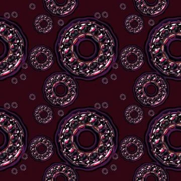 Concentric circles pattern purple gray magenta on dark brown Illustrazione stock