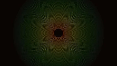 Concentric circles pattern with red and green gradient center on transparen.. Stock Illustration