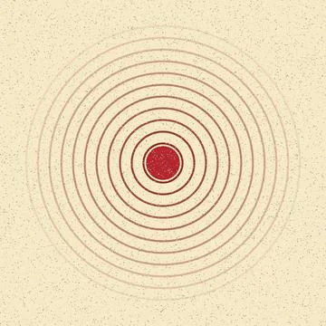 Concentric circles pattern with red and brown gradient center illustration Stock Illustration