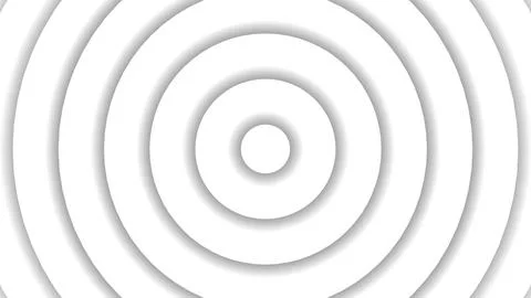 Concentric circles pattern with shadow effect on white background Stock Illustration