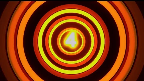 Concentric Circles pulsing with warm light during a retro broadcast transitio Vidéo 347085567