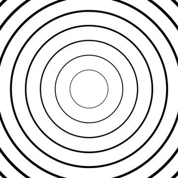 Concentric circles, radial lines pattern(s). Monochrome abstract element(s) Stock Illustration