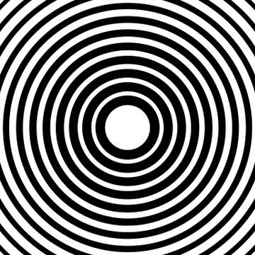 Concentric circles, radial lines pattern(s). Monochrome abstract element(s) Stockillustratie