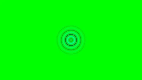 Concentric circles radiating outward against a vibrant solid green background Vídeo Stock 341824608