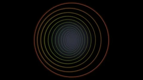 Concentric circles radiating outward with a dark gradient center effect Video stock 335118065