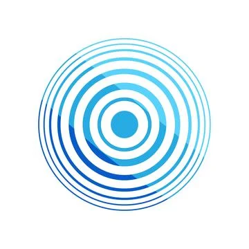 Concentric circles radiating pulse waves abstract concept Stock Illustration