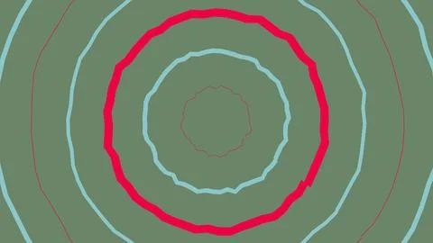 Concentric circles with red and blue lines Illustrazione stock