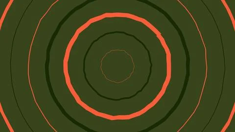 Concentric circles with red and green glow effect Illustrazione stock