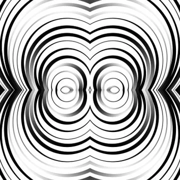 Concentric circles, rings abstract pattern. Monochrome geometric illustration Stockillustratie