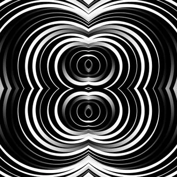 Concentric circles, rings abstract pattern. Monochrome geometric illustration イラスト素材