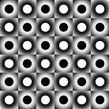 Concentric circles, rings abstract vector. Can be used as a seamless pattern. Stock Illustration