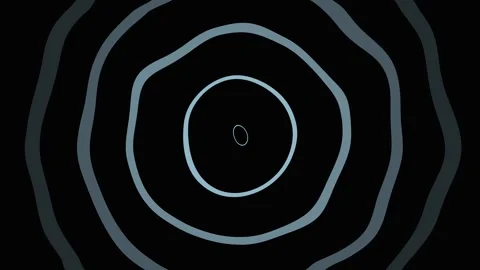 Concentric Circles Rippling in Dark Monochrome with Subtle Light Variations Vídeos de archivo 342507743
