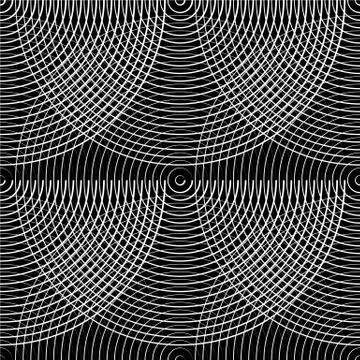 Concentric circles seamless monochrome pattern. Abstract geometry background イラスト素材