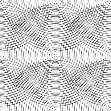 Concentric circles seamless monochrome pattern. Abstract geometry background Stock Illustration