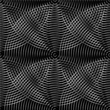 Concentric circles seamless monochrome pattern. Abstract geometry background Illustrazione stock
