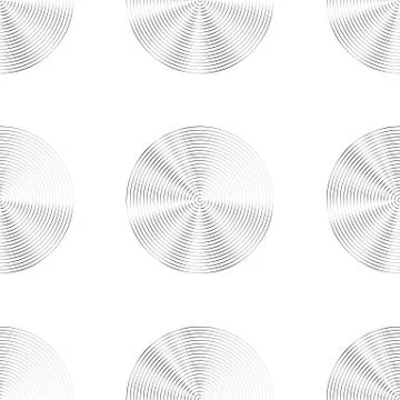 Concentric circles seamless monochrome pattern. Abstract geometry background Stock Illustration