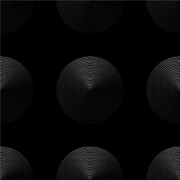 Concentric circles seamless monochrome pattern. Abstract geometry background 스톡 일러스트