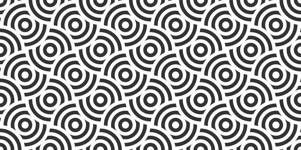 Concentric Circles Seamless Vector Pattern Stock Illustration