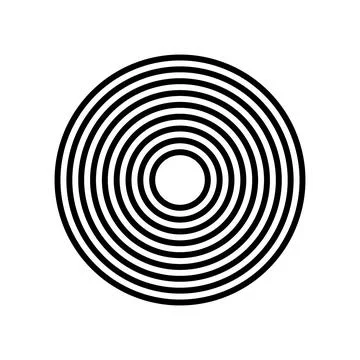 Concentric circles vector creating optical illusion pattern 스톡 일러스트