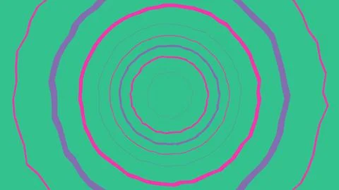 Concentric circles with vibrant pink and purple lines Illustrazione stock