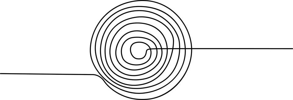Concentric circles wave pattern with horizontal line Vector Stock Illustration